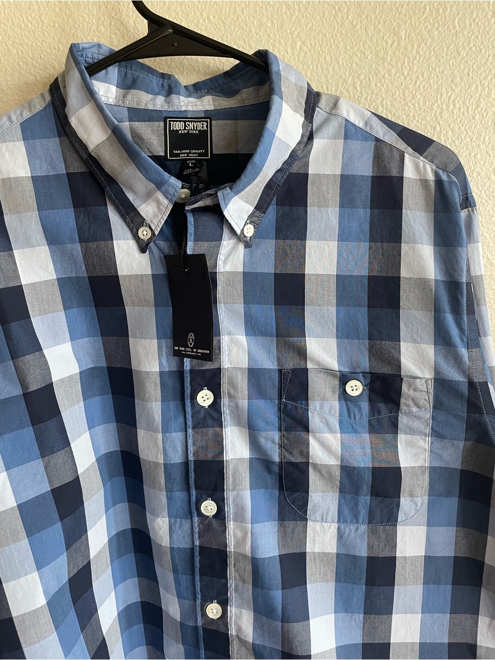 Todd Snyder Men's Blue Multi-Check Button-Down Shirt - Picture 15 of 16